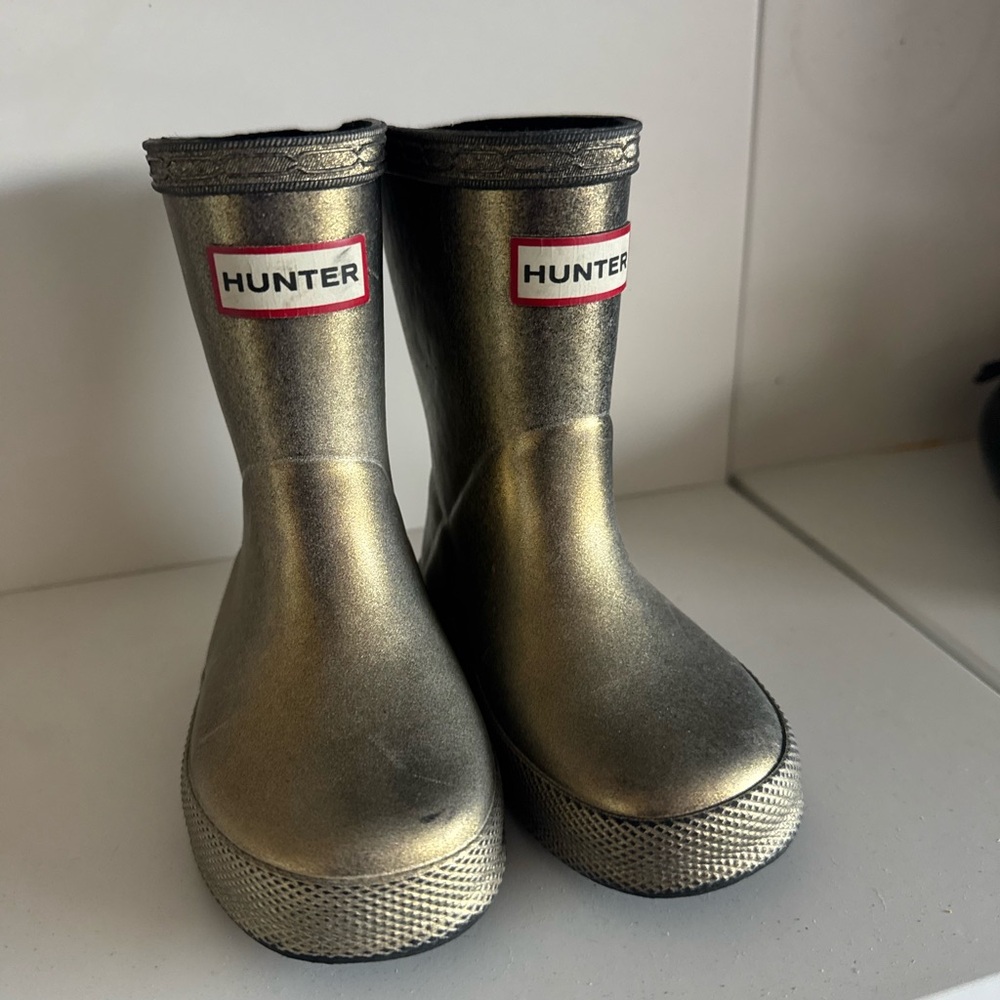 Hunter Metallic Gold Boots